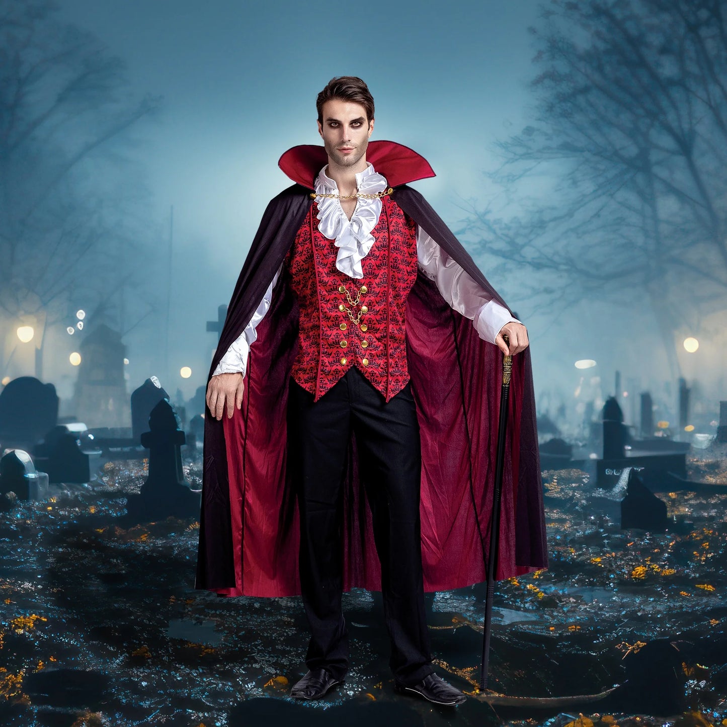 Halloween Vampire Costume Set for Adult Halloween Costumes Party Fancy Dress-Up